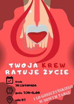 Krwiodawstwo - „Twoja krew ratuje życie”- zapowiedź
